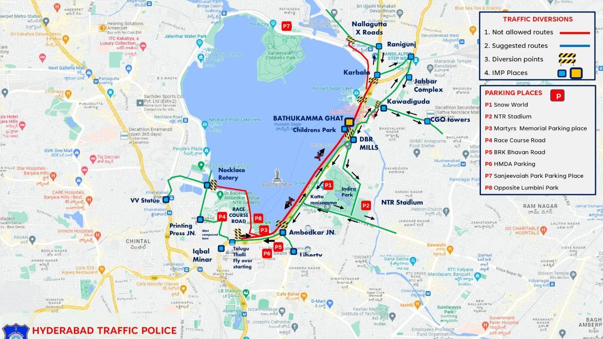 traffic-restrictions-for-bathukamma-competition-at-hyderabads-tank-bund-on-september-27;-congestion-seemingly-at-main-junctions