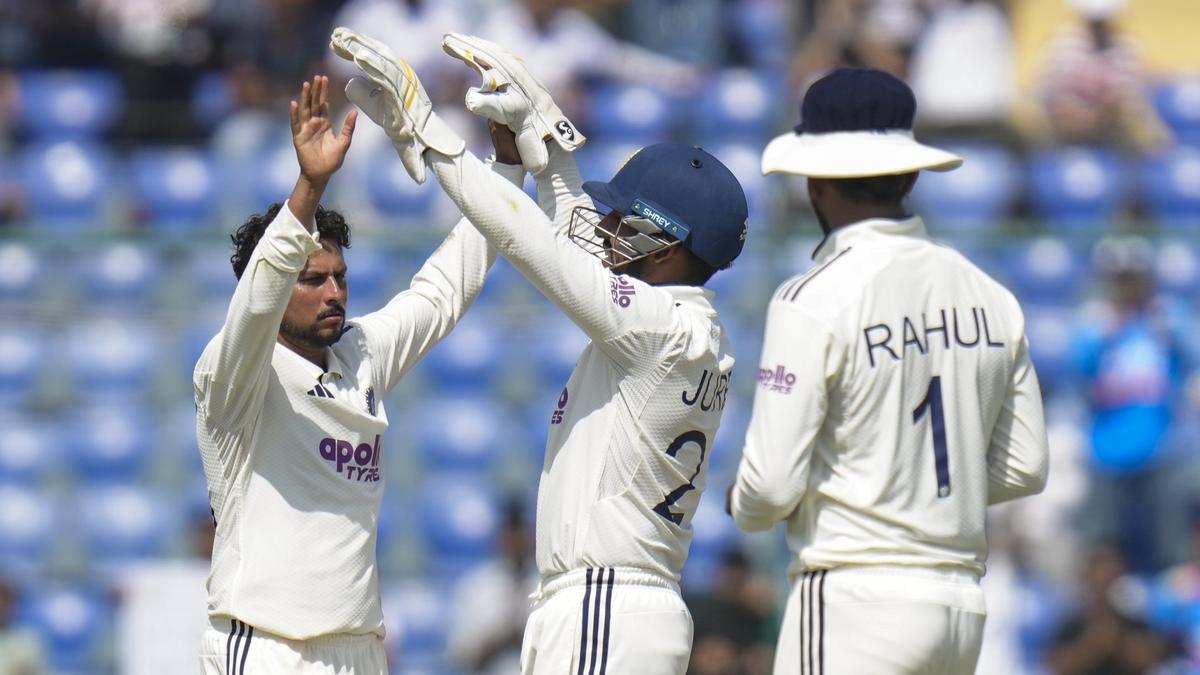 ind-vs-wi-day-3-test-2:-kuldeep-paves-method-for-windies-follow-on-with-five-for;-guests-35-for-two-at-tea
