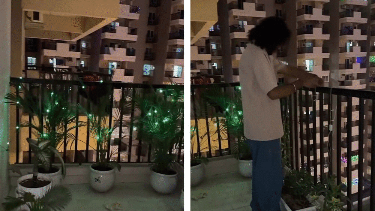 noida-bachelors-gentle-up-balcony-for-diwali-after-going-viral-for-lazy-decor