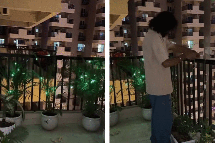 noida-bachelors-gentle-up-balcony-for-diwali-after-going-viral-for-lazy-decor
