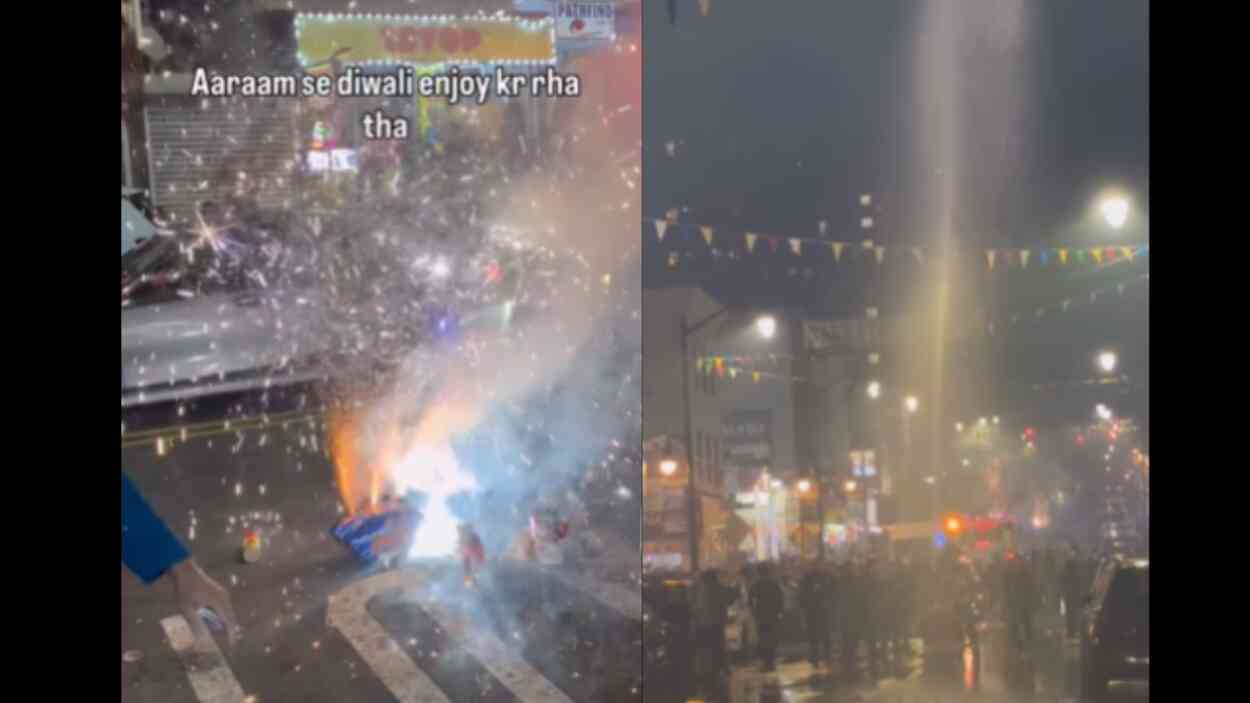 us-firefighters-spray-water-on-firecrackers-throughout-diwali-celebrations,-video-sparks-debate:-‘bahar-to-safai-rehne-do’