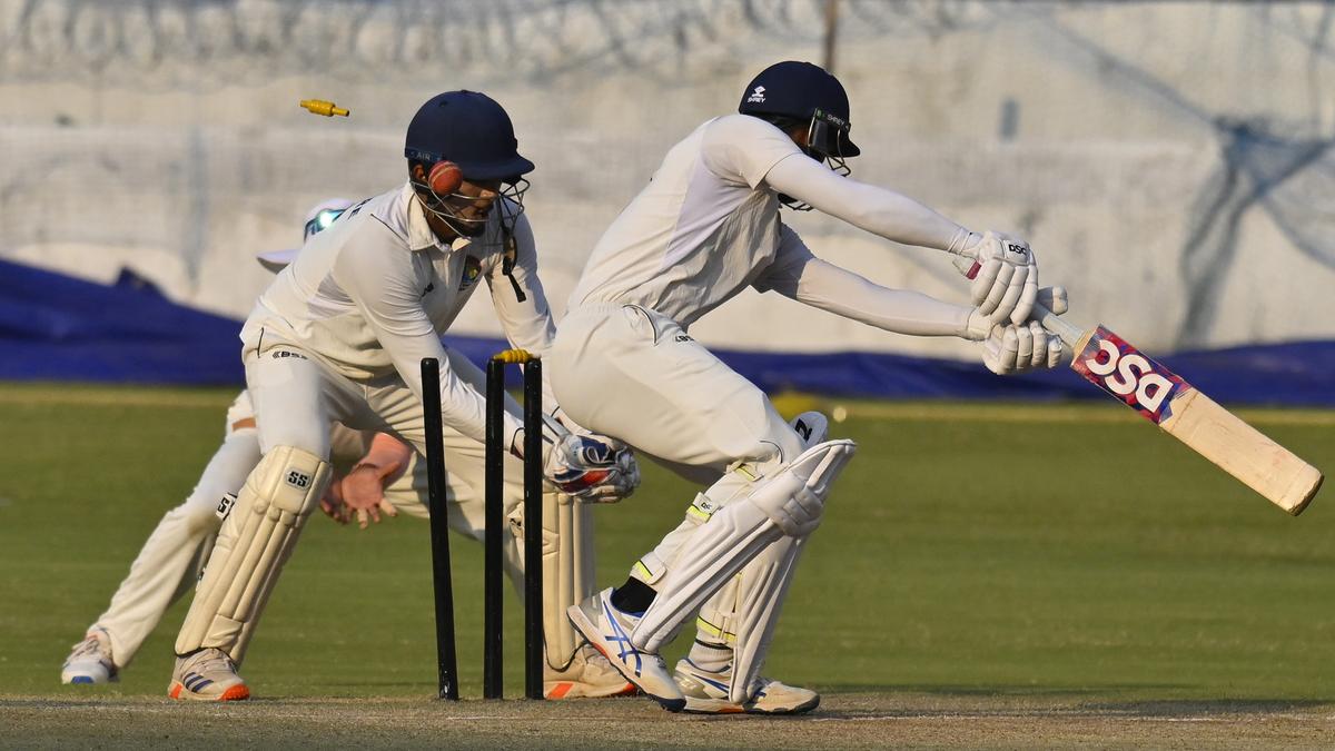 ranji-trophy-|-rajasthan-middle-order-crumbles-as-hyderabad-claims-first-innings-benefit