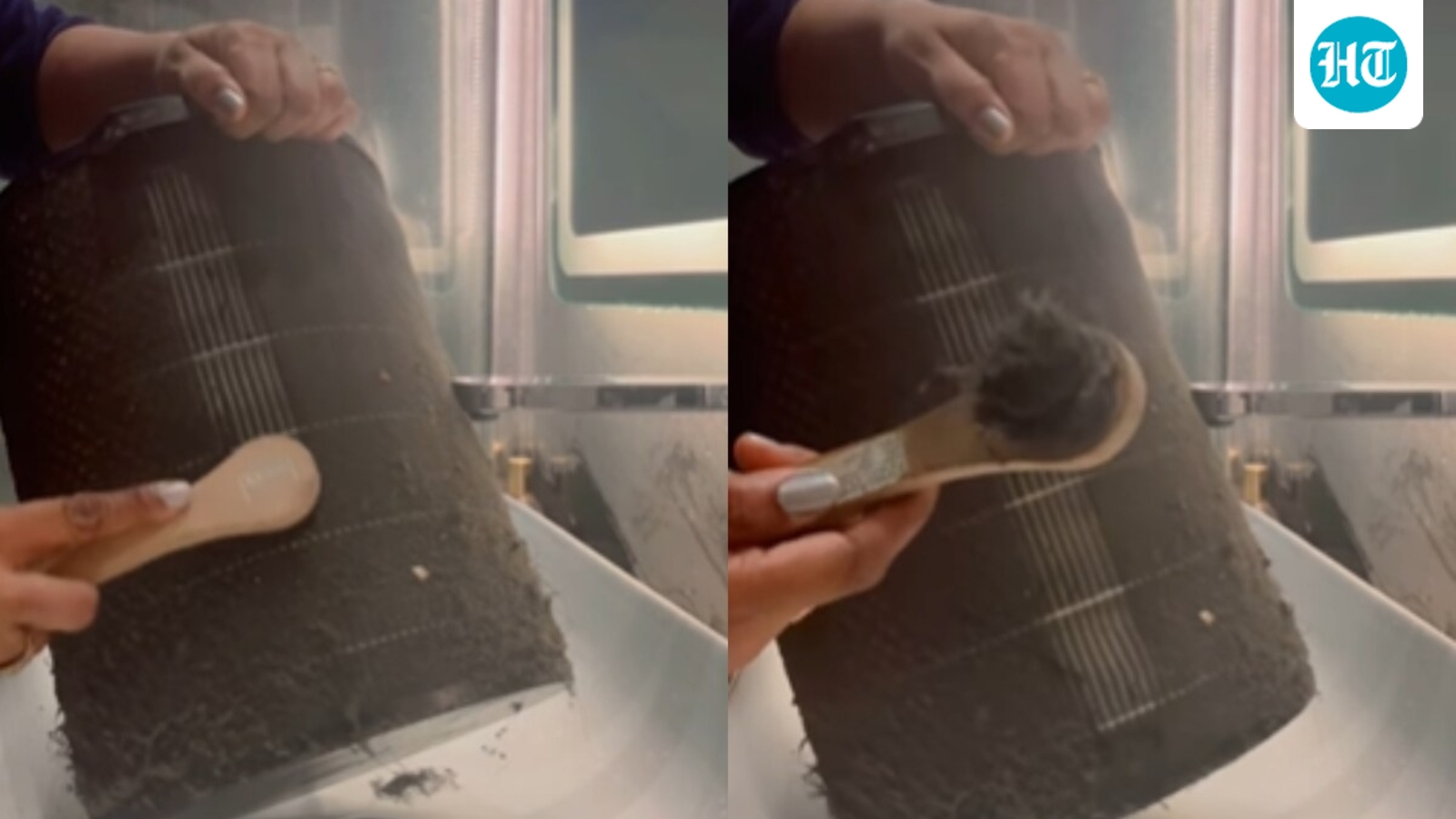 delhi-lady-cleans-clogged-air-air-purifier-as-metropolis-battles-extreme-aqi:-even-it-deserves-a-spa-day