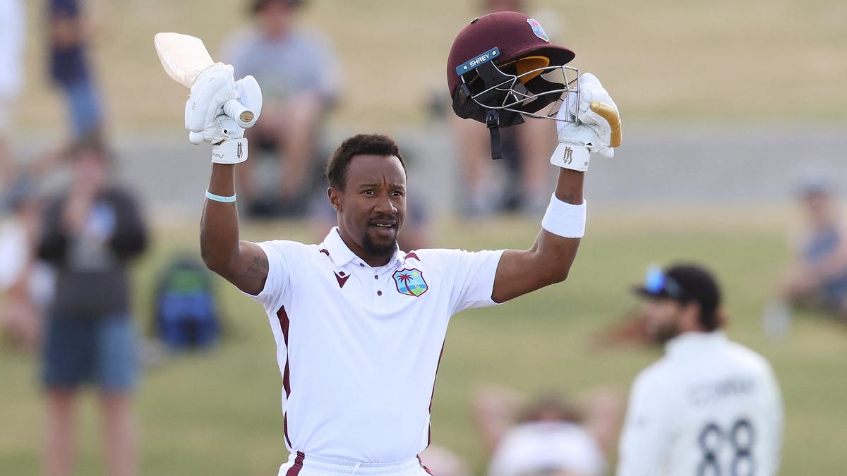 nz-vs-wi-third-test:-kavem-hodges-century-sees-west-indies-save-follow-on-against-new-zealand