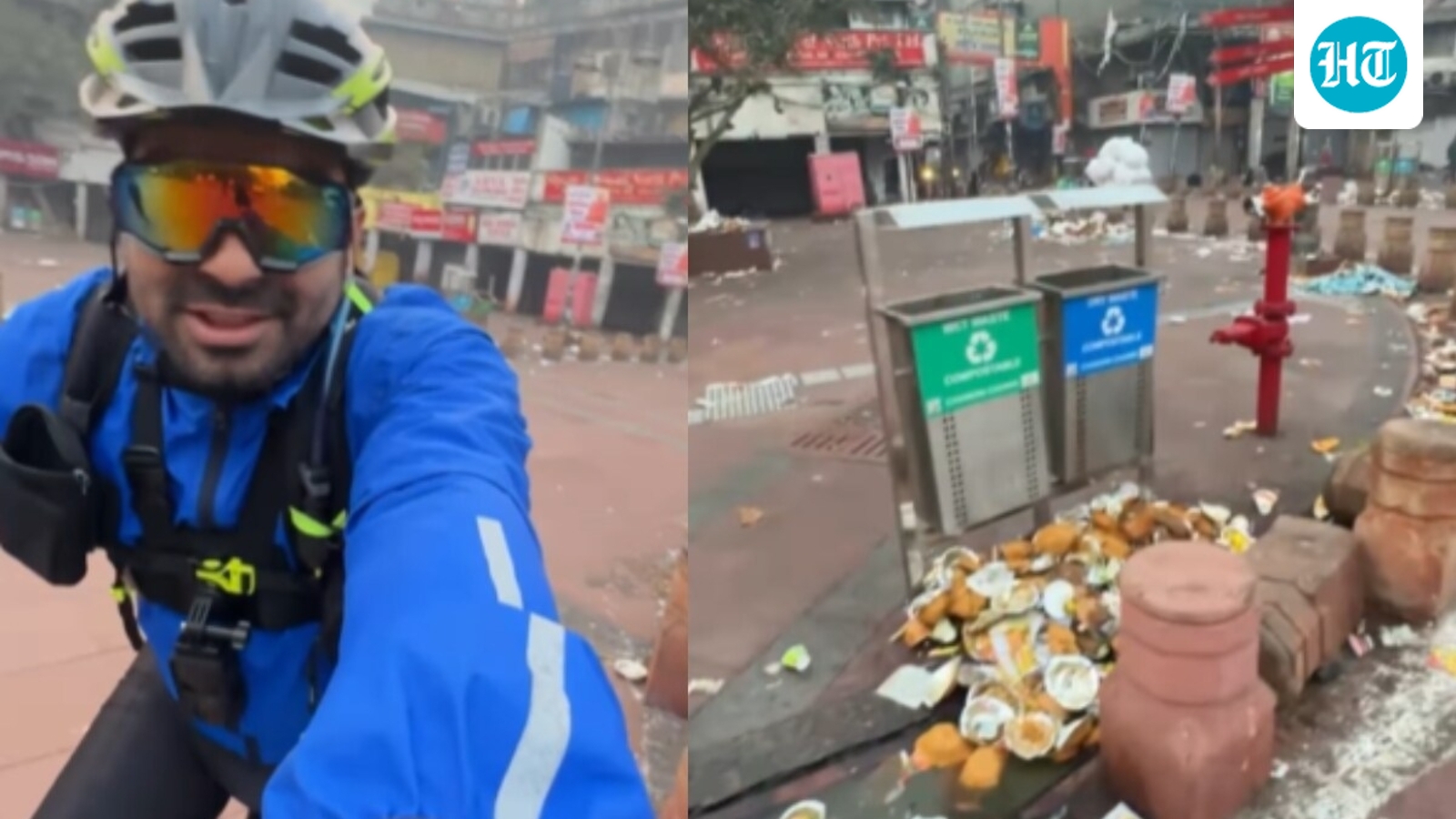 cyclist-flags-littering-in-delhis-chandni-chowk-despite-dustbins,-questions-civic-sense