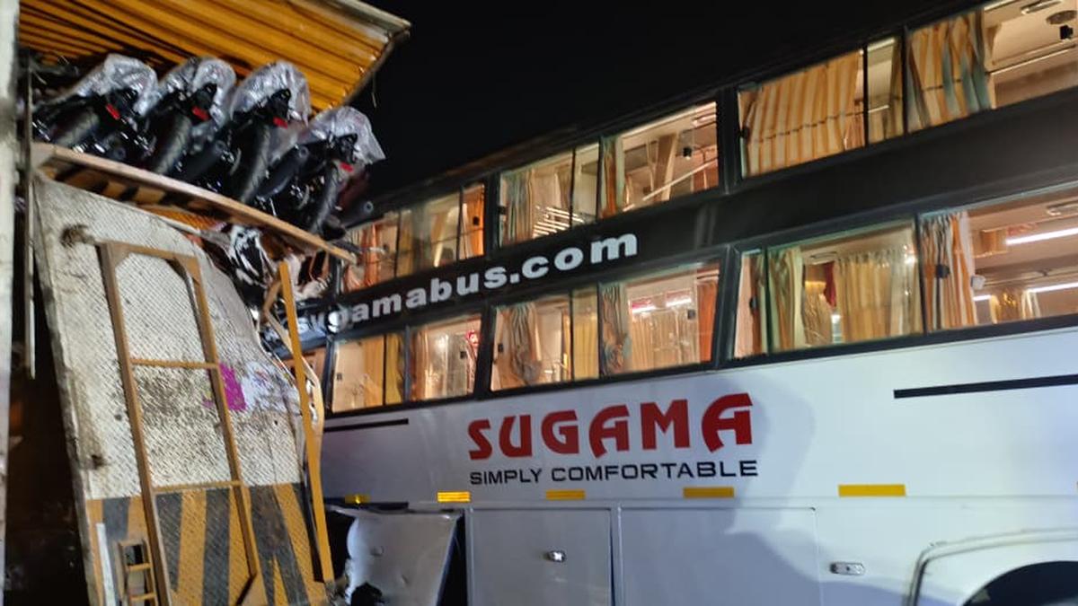 One killed, 12 injured after private bus collides with container truck in Chikkaballapur in Karnataka