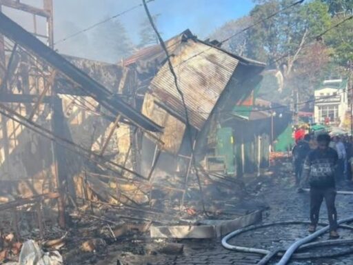 century-old-kasauli-heritage-market-ravaged-in-fire-in-himachal-town,-landmark-bun-sam-shop-gutted-too-|-visuals