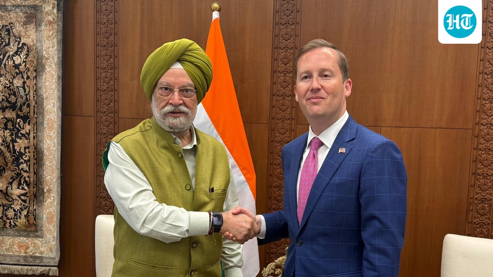 union-minister-hardeep-singh-puri-meets-us-ambassador-sergio-gor;-discusses-‘strengthening-energy-security’