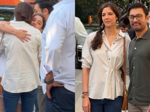 aamir-khan,-gauri-spratt-sweetly-hold-hands-as-they-receive-hugs-from-ira-khan-at-junaid-khan’s-ek-din-screening