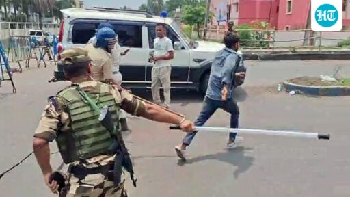 west-bengal-poll-results-disrupted-by-clash-at-barrackpore-counting-centre;-security-forces-resort-to-lathi-charge