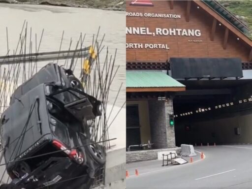 tourist-dies-as-scorpio-plunges-off-road,-crashes-on-under-construction-bridge-near-himachal’s-atal-tunnel-|-video