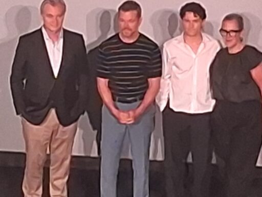 see-pics|-christopher-nolan,-tom-holland,-matt-damon-make-a-surprise-appearance-at-mumbai-theater