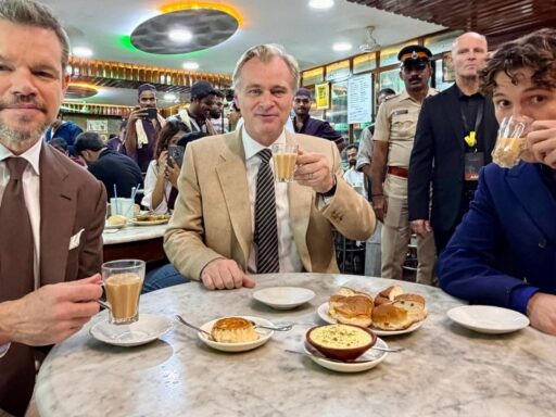inside-christopher-nolan,-tom-holland,-matt-damon’s-chai-break-before-the-odyssey-mumbai-premiere.-see-pics